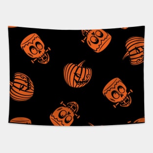 Vampire and Pumpkin Heads Tapestry