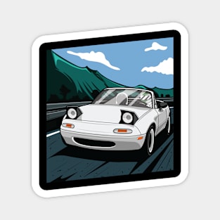 White  miata na rolling Magnet