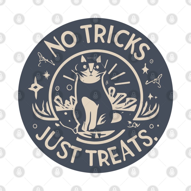 Halloween 'no tricks just treats' kawaii cat letter by BonusSingh