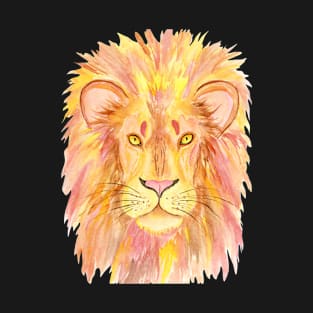 Cute Lion Head Digital Graphics T-Shirt