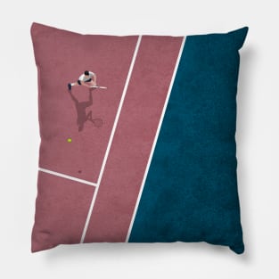 Tennis Player | Aerial Illustration Pillow