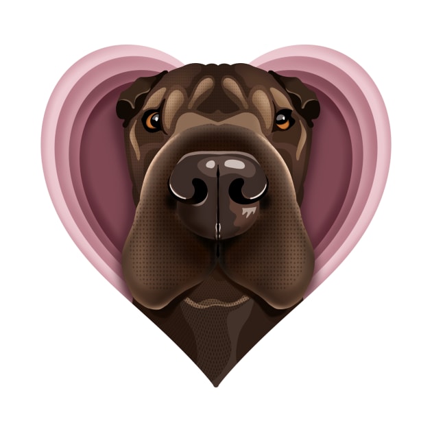 Shar Pei Heart by SharPeiArt