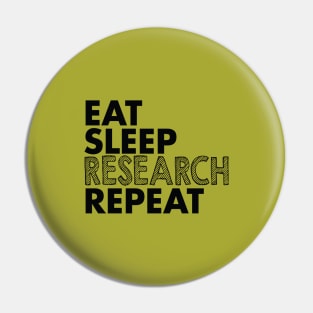 Eat, sleep, research, repeat Pin