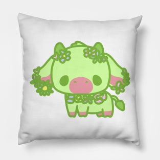 flower field cow Pillow