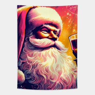 Captivating Christmas: Unleash Cheer with Unique Santa Claus Illustrations! Tapestry