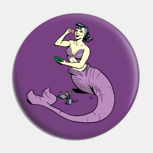 Mermaid putting on make-up Pin