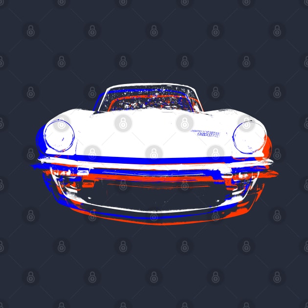 Triumph Spitfire British classic car monoblock red white blue by soitwouldseem