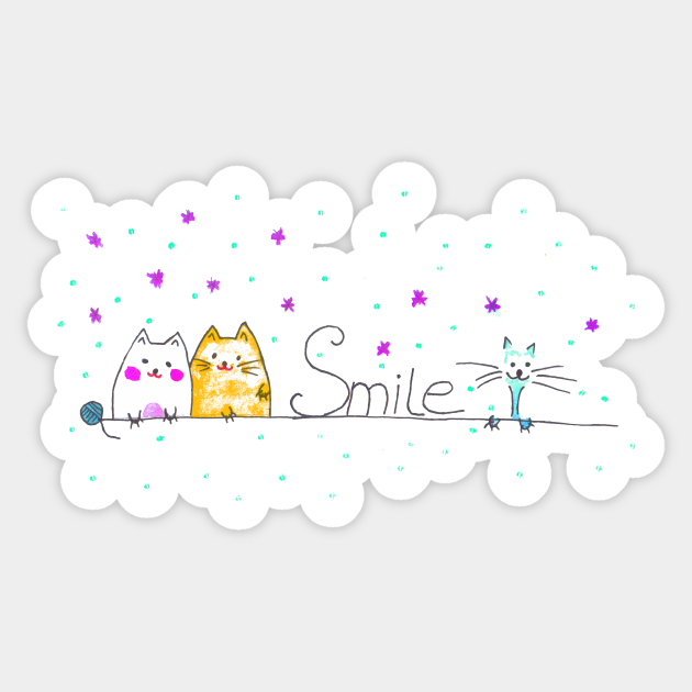 Cats are smilling - Cats And Kittens - Sticker