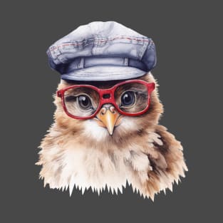 Cozy Chicken in a Flat Cap T-Shirt