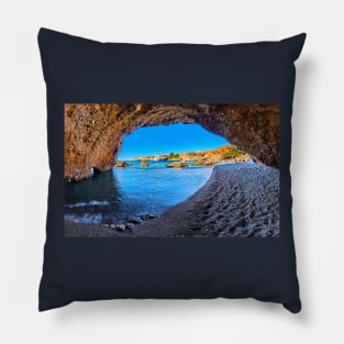 Staousa cavebeach - Crete, Greece Pillow