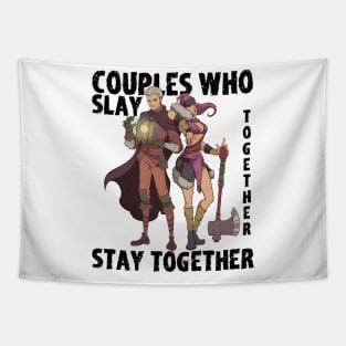 Roleplaying RPG Couple Gift Valentines Day Wizard Barbarian Tapestry