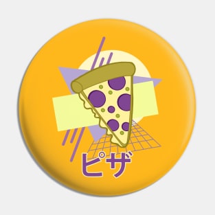 Kawaii Pizza Japanese 90s Retro Style Pin