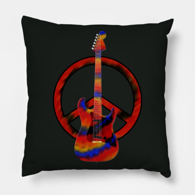 Guitar Peace Symbol Pillow by SunGraphicsLab