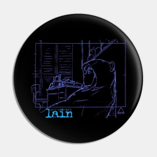 Lain bear suit Sketch - cyber 2 Pin