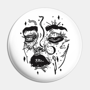 Abstract art of a girl's face Pin