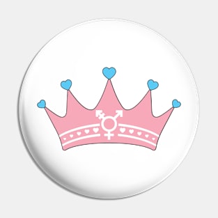 Trans Princess Crown - Pride Sticker Pin