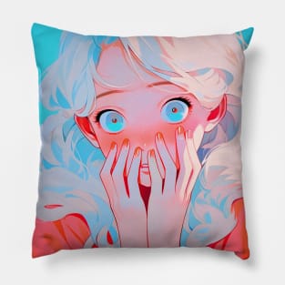 Cute Timid Anime Girl Pillow