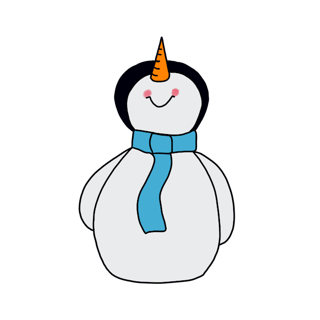 Blue Scarf Snowman by maddie55meadows