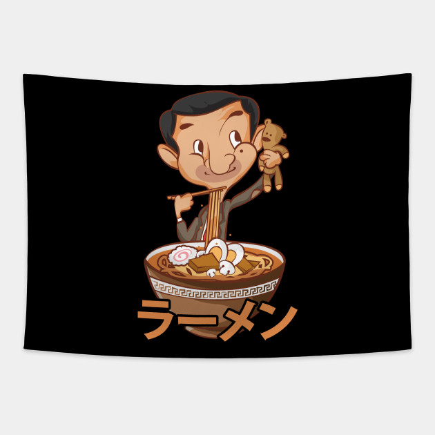 Mr. Bean Ramen Mukbang Funny Anime - Mr Bean Cartoon - Tapestry | TeePublic Mr. Bean Ramen Mukbang Funny Anime - Mr Bean Cartoon - Tapestry | TeePublic