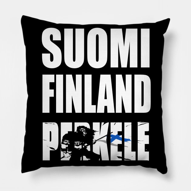 Suomi Finland Perkele Pillow by Perkele Shop