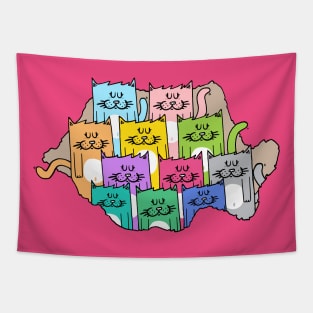 Meow-mania, the land of cats Tapestry