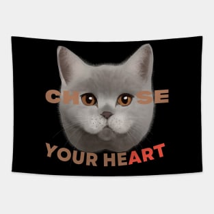 Feline Gaze: Choose Your Heart Tapestry