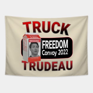 TRUCK TRUDEAU MUST GO - SAVE CANADA FREEDOM CONVOY 2022 TRUCKERS RED LETTERS Tapestry