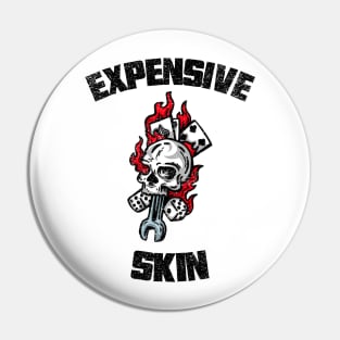 Expensive Skin Skull Dice Fire Tattoo Lover Pin