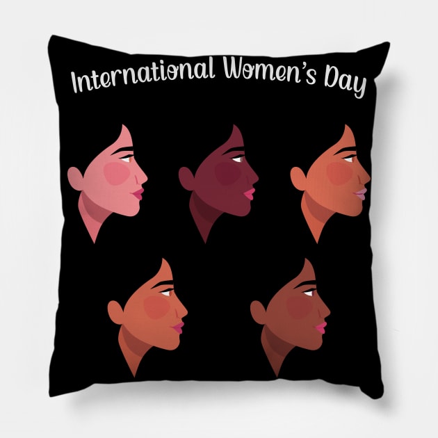 International Women's Day Gifts - Happy Women's Day Pillow by Charaf Eddine