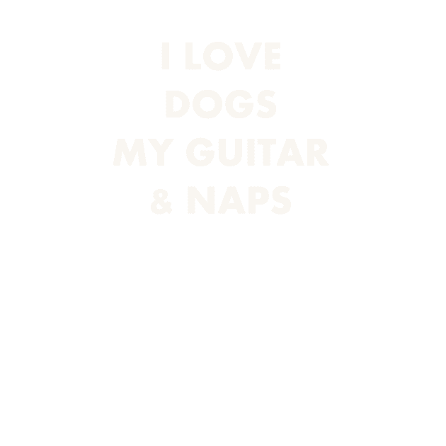 I LOVE DOGS GUITAR NAPS WHITE by Prairie Ridge Designs