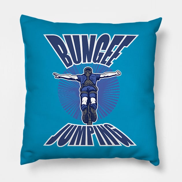 BUNGEE JUMPING Pillow by beanbeardy