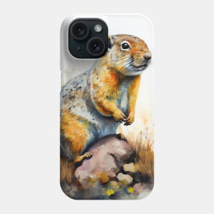 Arctic Ground Squirrel - Watercolor Paint Phone Case