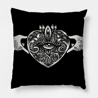 Claddagh Sacred Heart Irish Ancient Symbol Pillow