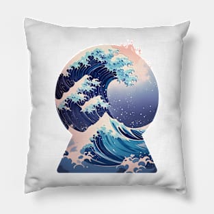 Great Wave Keyhole Aesthetic Pillow