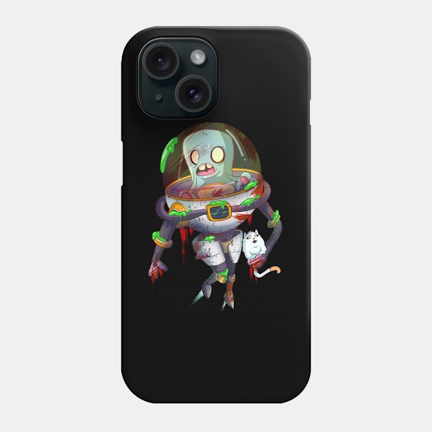 Funny Alien Experiment Astronaut Robot Phone Case by Trendy Black Sheep