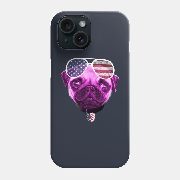 Pug Independence Day 4th July Party Phone Case by brodyquixote