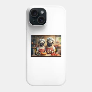 Pug Chefs in the Kitchen Apron Phone Case