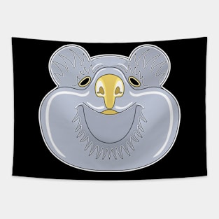 silver cute quokka face Tapestry