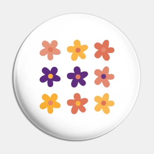 Colorful Flowers Pin