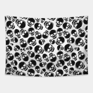 Black and white skull pattern Tapestry