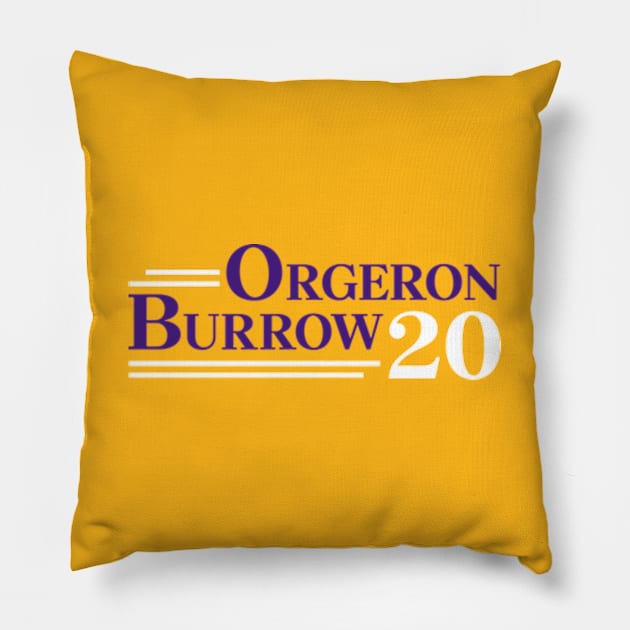 Orgeron Burrow 2020 Pillow by deadright
