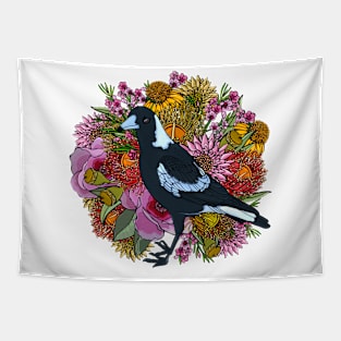 Magpie Wildflower Florals Tapestry