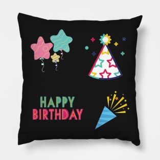 Happy Birthday 4 pk Stickers Collection Pillow