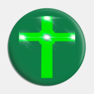 Green Crucifix Pin