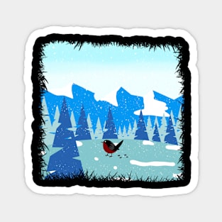 Ice mountain in snow Magnet
