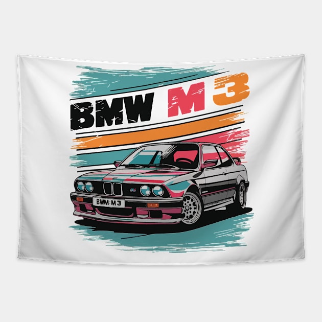 BMW M3 E30 Vintage Car Tapestry by Cruise Dresses