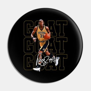 Reggie Miller Choke Sign Basketball Legend Signature Vintage Retro 80s 90s Bootleg Rap Style Pin