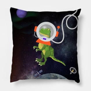 Confused T-Rex in Space Funny Kids Pillow