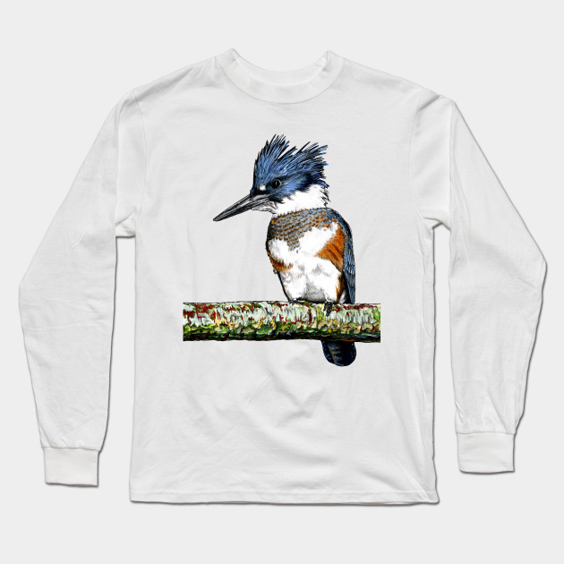 BELTED KINGFISHER - Belted Kingfisher - Long Sleeve T-Shirt | TeePublic