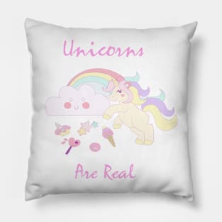 Unicorns Are Real Cute Cloud Pillow